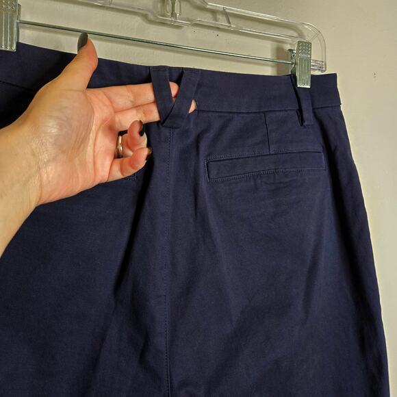 Duluth Trading Co. Workday Warrior Chino Wide Leg Crop Pants Navy Blue 10 Reg - Picture 8 of 12